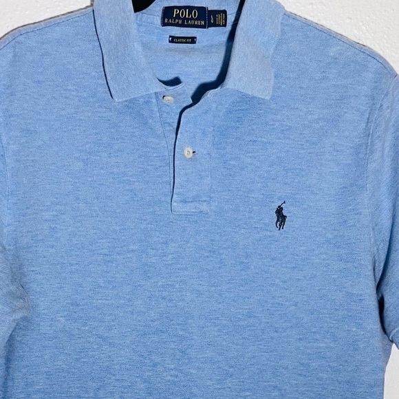 Polo Ralph Lauren Blue Classic Fit Preppy Stretch Polo Shirt Size L - Picture 2 of 4